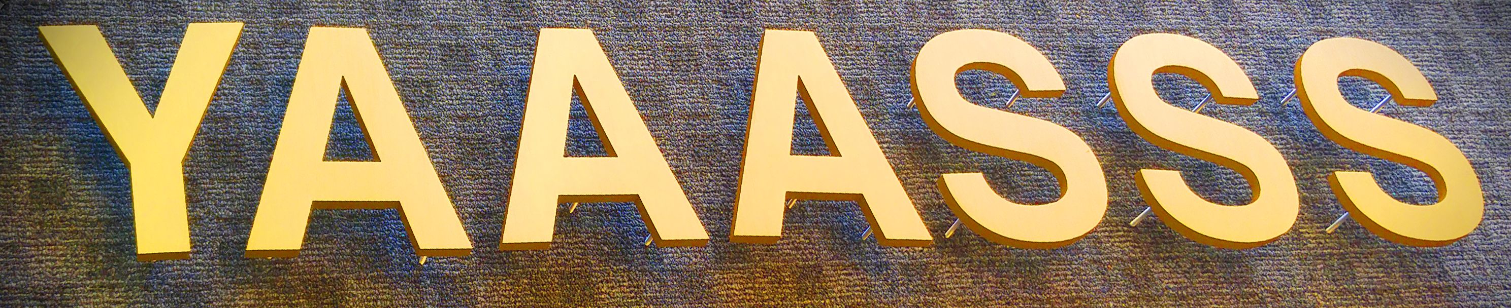 3D Letters, Rockville, Brushed gold letters